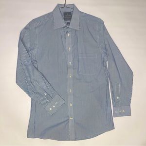 Blue Stripe Stafford Travel Shirt fits like a medium